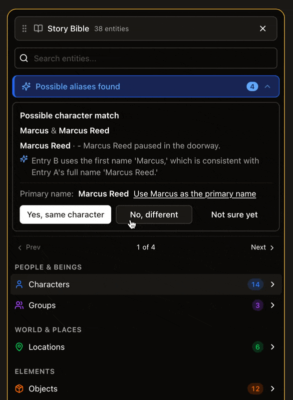 Author alias confirmation