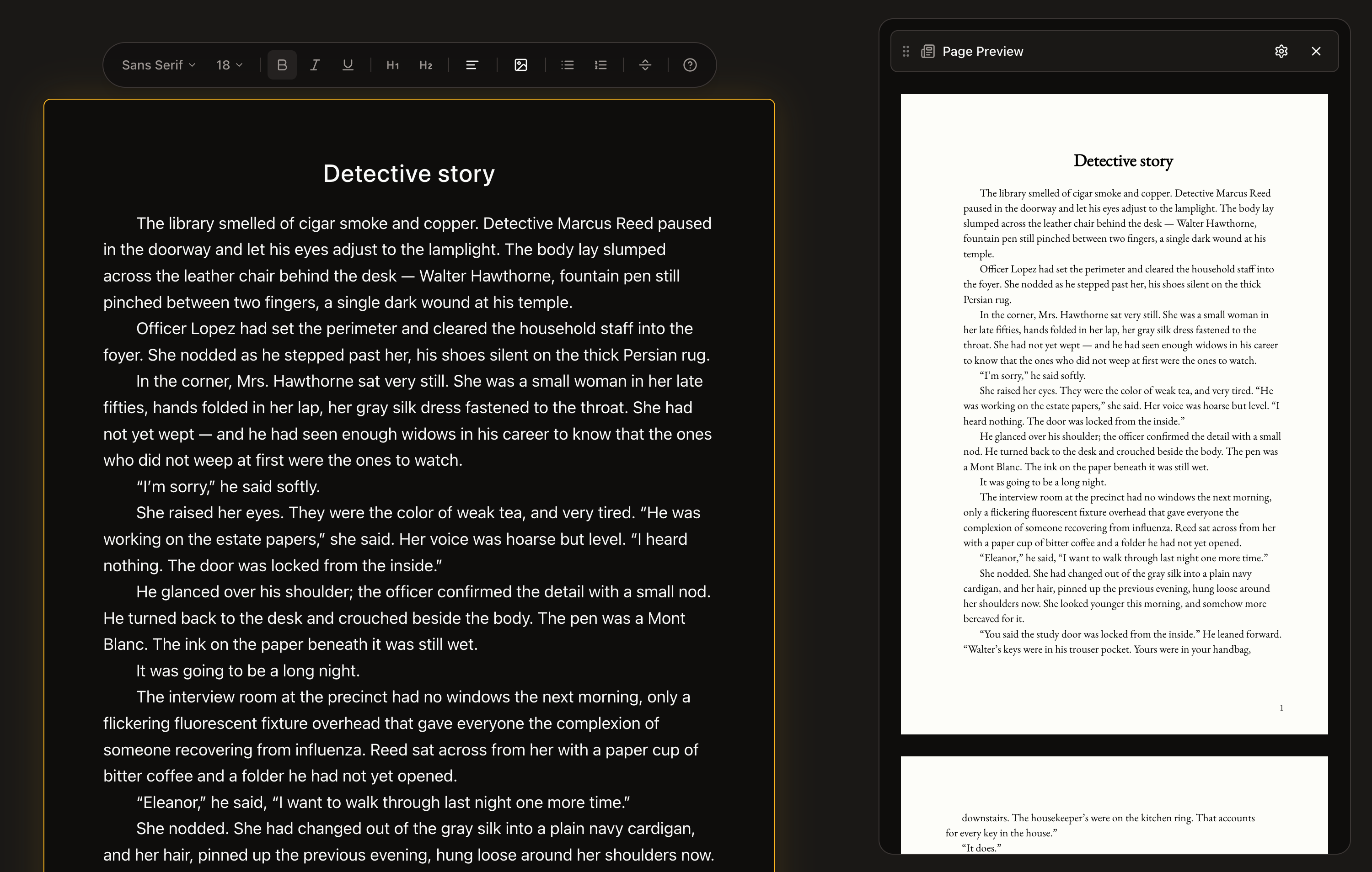 Page Preview print settings
